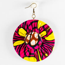 Load image into Gallery viewer, Fabric &amp; Bottlecap Earrings
