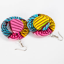 Load image into Gallery viewer, Fabric &amp; Bottlecap Earrings
