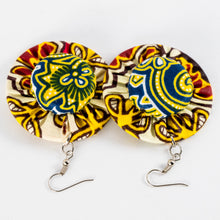 Load image into Gallery viewer, Fabric &amp; Bottlecap Earrings
