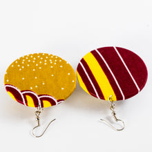 Load image into Gallery viewer, Fabric &amp; Bottlecap Earrings
